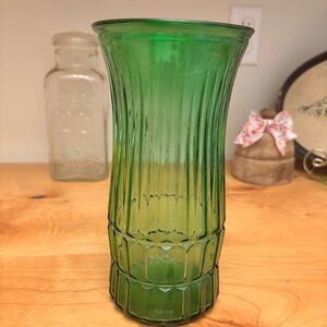 Vintage EO Brody Green Glass Vase USA